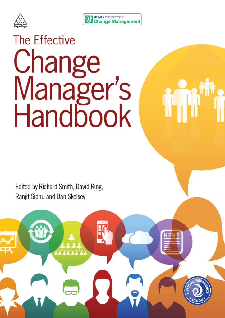 The Effective Change Manager's Handbook book cover showing essential guidance to the Change Management Body of Knowledge